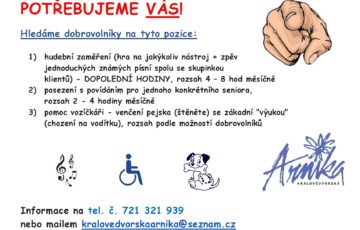 Potřebujeme vás!
